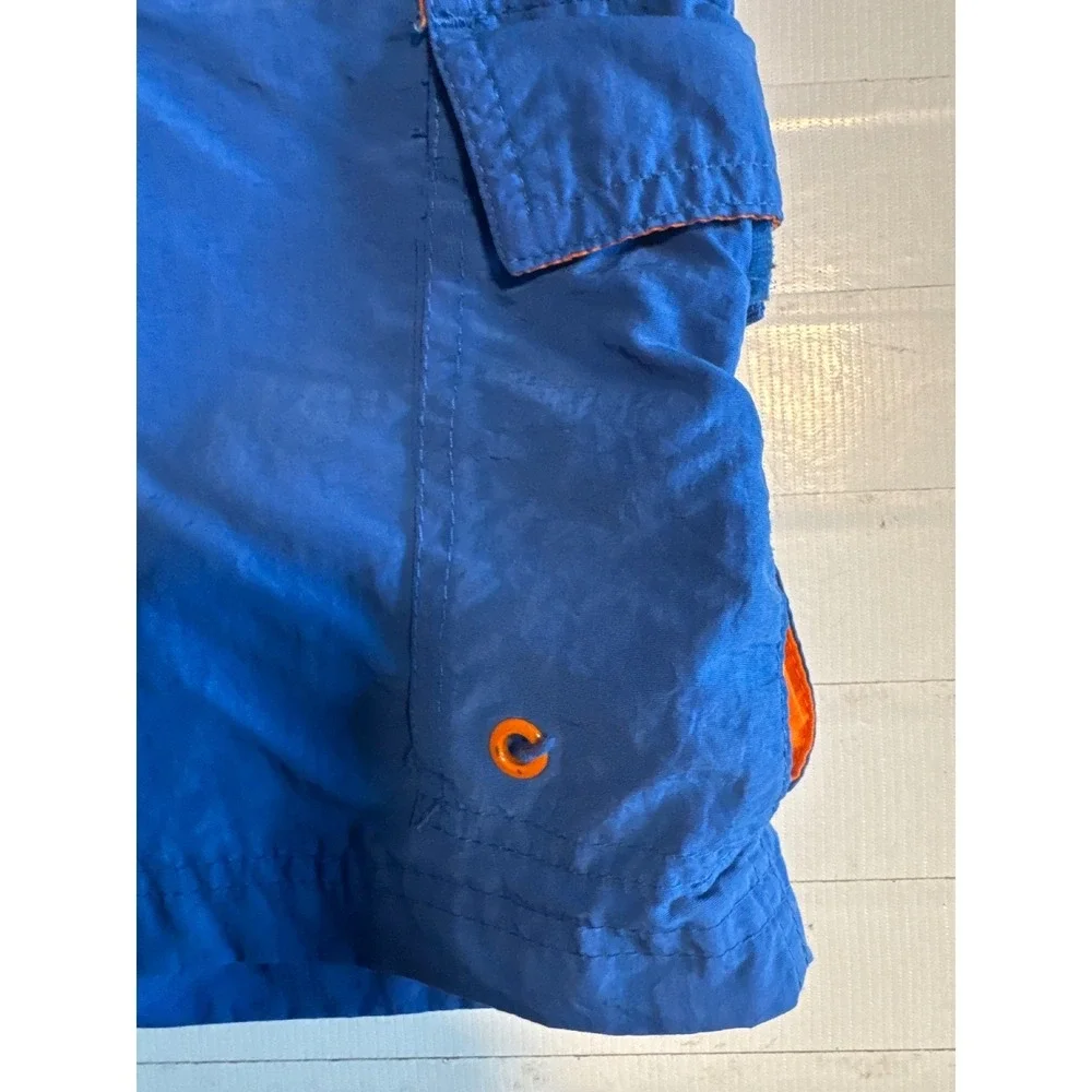 Sand N Sun Swim Trunks Mens Medium Blue Excellent Cargo‎ Pocket Mesh Lined